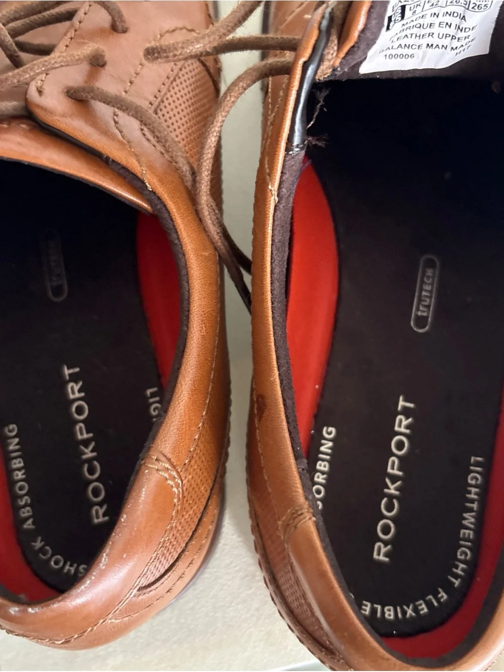Rockport men’s Brown Leather Lace-Up Shoes